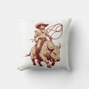 Cojín Decorativo Vintage Western Ride Orgulloso Vaquero