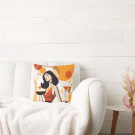 Cojín Decorativo Vintage Woman con coctail
