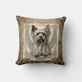 Cojín Decorativo Vintage Yorkshire Terrier Angel Personalizado