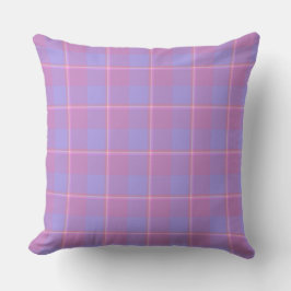 Cojín Decorativo Viola and Dull Lavender Plaid Purple Pink