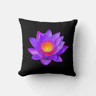 Cojín Decorativo Violet Lotus Flower on Black