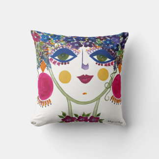 Cojín Decorativo Violeta - Chica gitano de jardín Algodón