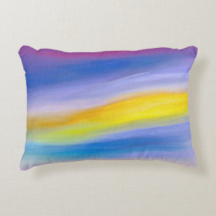 Cojín Decorativo Violeta moderno y rayo dorado abstracto