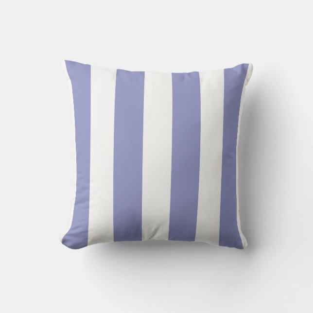 Cojín Decorativo Violeta Suave y Rayado de Blanco (Anverso)