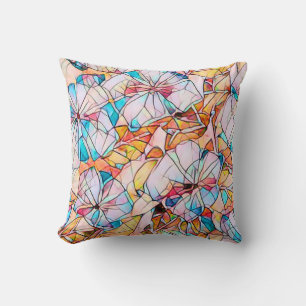 Cojín Decorativo Violetas de vidrio manchado