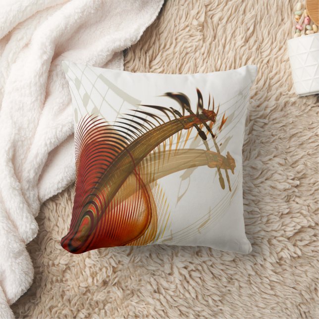 Cojín Decorativo Violín de música fractal (Manta)