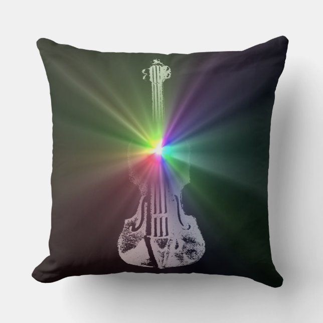 Cojín Decorativo Violín del arco iris (Anverso)