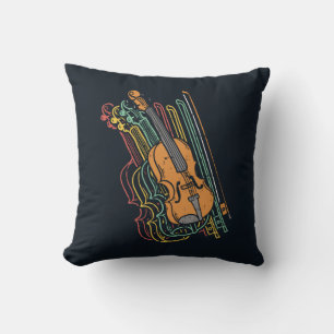 Cojín Decorativo Violín Vintage de Múltiples Colores para Violinist
