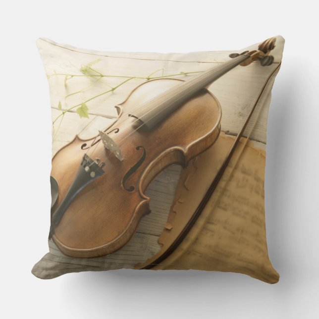 Cojín Decorativo Violín y partitura (Anverso)