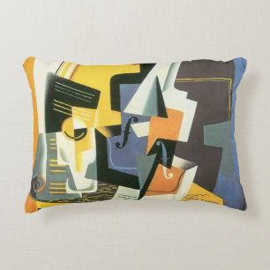 Cojín Decorativo Violín y vaso de Juan Gris, Cubismo vintage