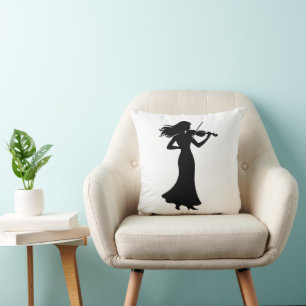 Cojín Decorativo Violinista Silueta Dama