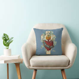 Cojín Decorativo Virgen cruzada María Inmaculado Corazón Coff Relig