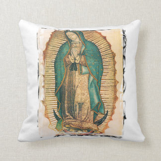 Cojín Decorativo Virgen de Guadalupe con el marco rugoso