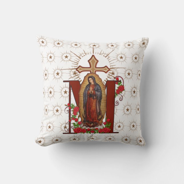 Cojín Decorativo Virgen Guadalupe Cruz Religiosa Maria Católica (Anverso)