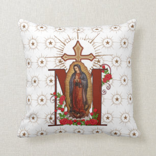 Cojín Decorativo Virgen Guadalupe Cruz Religiosa Maria Católica