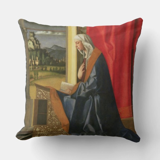 Cojín Decorativo Virgen María, de la díptica del anuncio (aceite (Anverso)