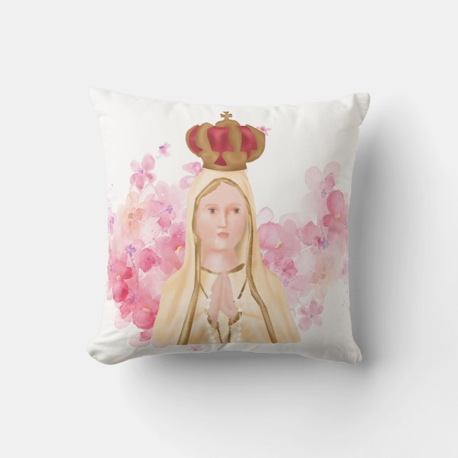 Cojín Decorativo Virgen María - Nuestra Señora de Fátima - Cristian (Anverso)