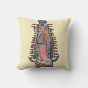 Cojín Decorativo Virgen María Nuestra Señora de Guadalupe pintando