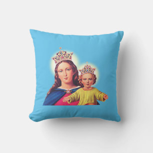 Cojín Decorativo Virgen María reina con Jesús