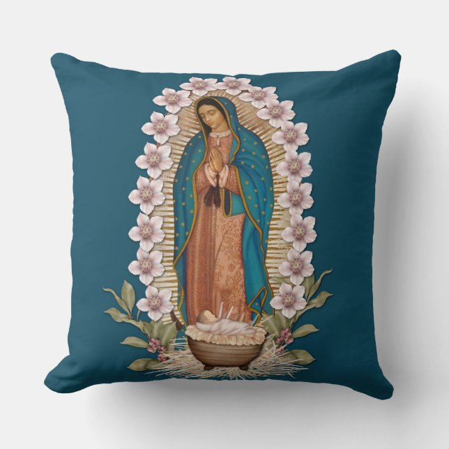 Cojín Decorativo Virgin Guadalupe Navidades Católicos Niño Jesús (Anverso)