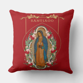 Cojín Decorativo Virgin Guadalupe Rosas religiosos católicos