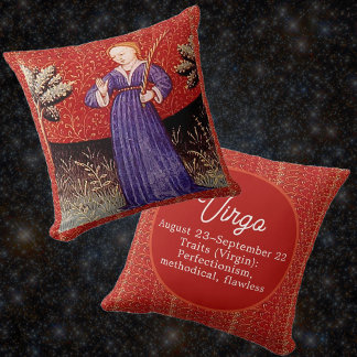 Cojín Decorativo Virgo la fiesta de cumpleaños del Rótulo Virgin Zo
