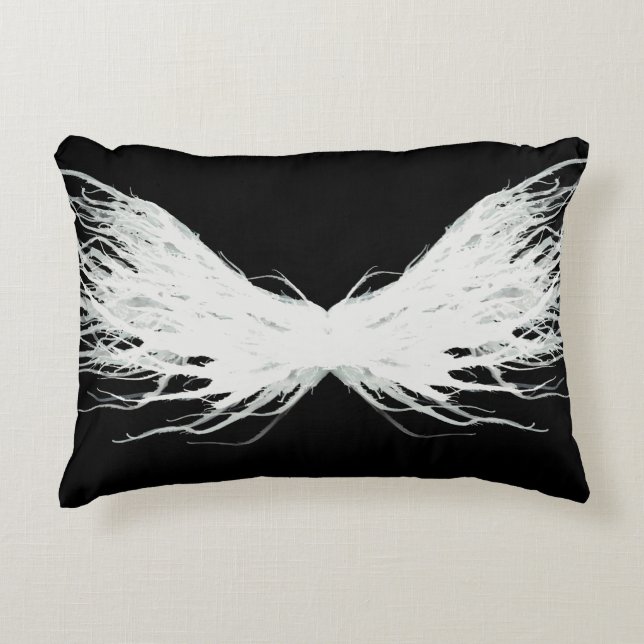 Cojín Decorativo Virtues Abstract White Wings Alcohol Ink Art (Anverso)