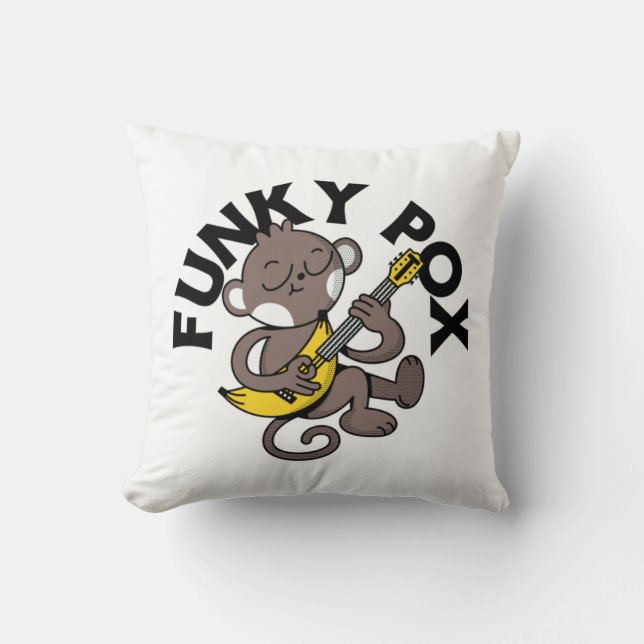 Cojín Decorativo Viruela del Mono Funky Pox  (Anverso)