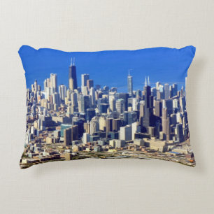 Cojín Decorativo Vista aérea de Chicago céntrica con el lago