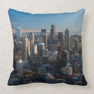 Cojín Decorativo Vista aérea del horizonte de la ciudad de Seattle