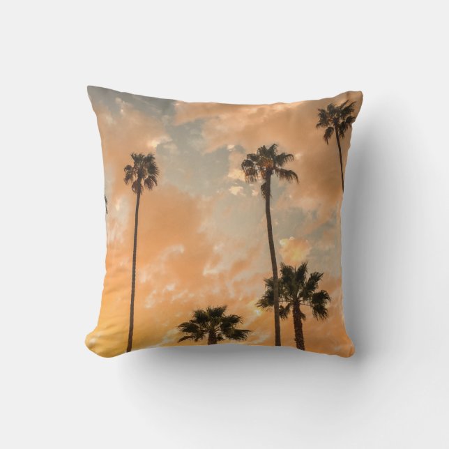 Cojín Decorativo Vista ascendente de palmas (Anverso)