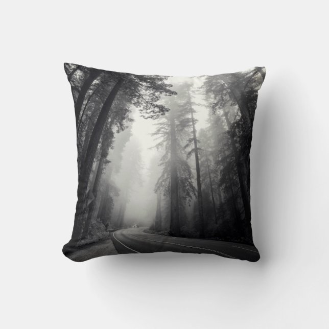 Cojín Decorativo Vista De Árboles De Secuoyas En Bosques (Anverso)