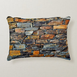 Cojín Decorativo Vista de detalle de una piedra antigua con