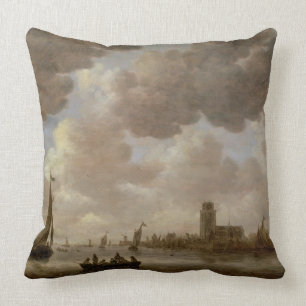 Cojín Decorativo Vista de Dordrecht rio abajo del Grote Kerk,