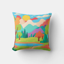 Cojín Decorativo Vista de la naturaleza horizontalRecorrer el plano