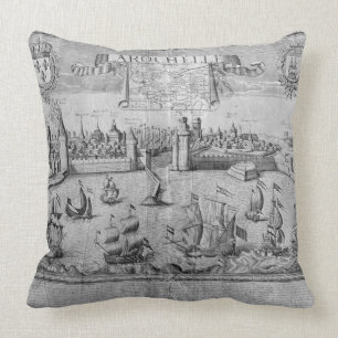 Cojín Decorativo Vista de La Rochelle, firmada por Jollain