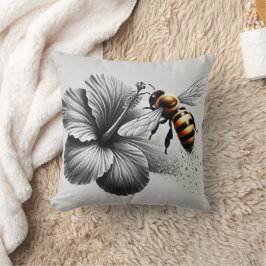 Cojín Decorativo Vista de macro detallada de una abeja de miel