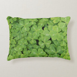 Cojín Decorativo Vista de Oxalis Oregana follaje de trébol de mader