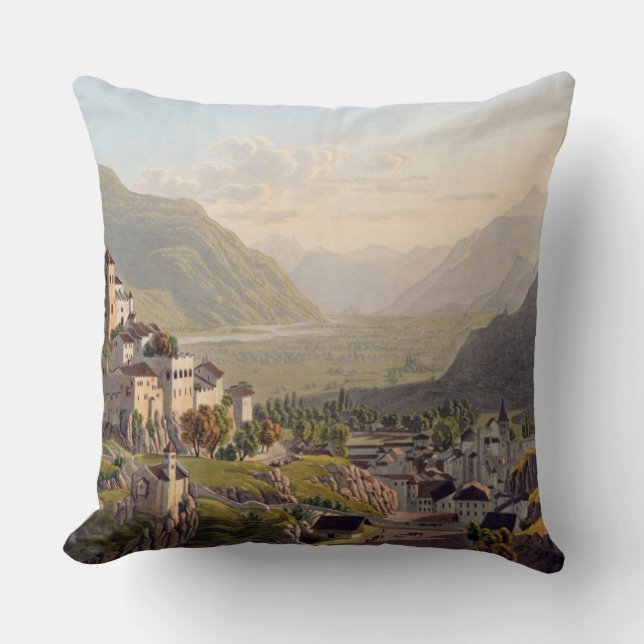 Cojín Decorativo Vista de Sion, ilustracion del 'viaje Pittoresqu (Anverso)