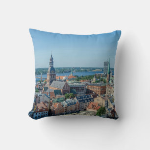 Cojín Decorativo Vista del centro de Riga desde arriba