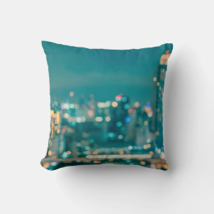 Cojín Decorativo Vista en la azotea del paisaje de la ciudad