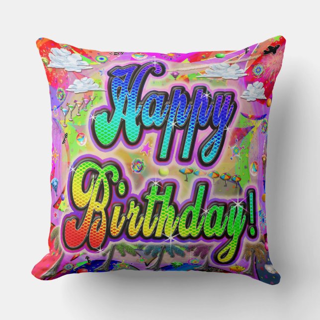 Cojín Decorativo Vista Express Happy Birday Pillow (Anverso)