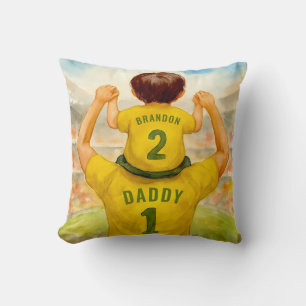 Cojín Decorativo Vista posterior de la Jersey de Fútbol padre e hij
