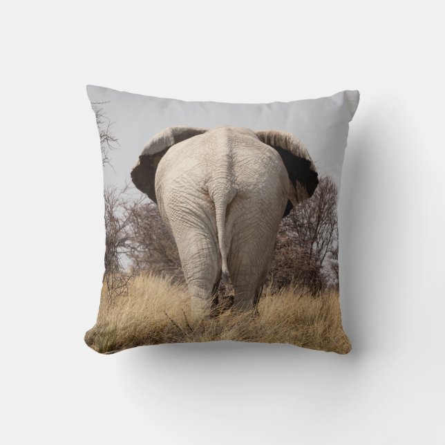 Cojín Decorativo Vista trasera de elefante (Anverso)