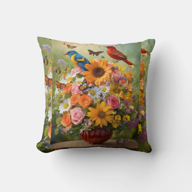 Cojín Decorativo "Vitamina Bloom: un Bouquet de bienestar y belleza (Anverso)