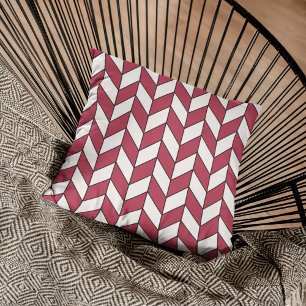 Cojín Decorativo Viva Magenta Chevron Herringbone Geométrico Modern