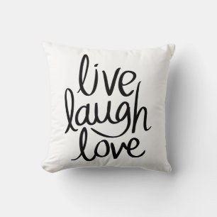 Cojín Decorativo Vive Ríe Ama – Tipografía Inspiradora Clásica
