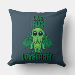 Cojín Decorativo Vive Ríe Lovecraft Cthulhu Adorable