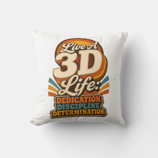 Cojín Decorativo Vive una vida en 3D con un diseño inspirador retro
