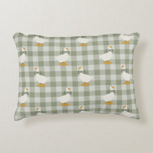 Cojín Decorativo Viverito de Cuadros de Búfalo con Gingham Verde Sa